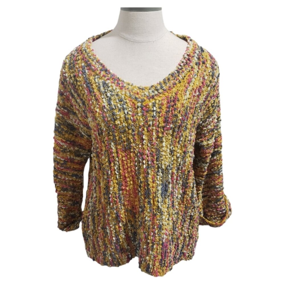 CT1916 Ethyl Yellow & Gray V-neck Sweater S